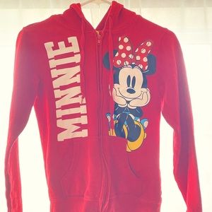 Kids Minnie Mouse red hooded sweater